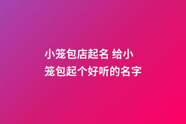 小笼包店起名 给小笼包起个好听的名字-第1张-店铺起名-玄机派